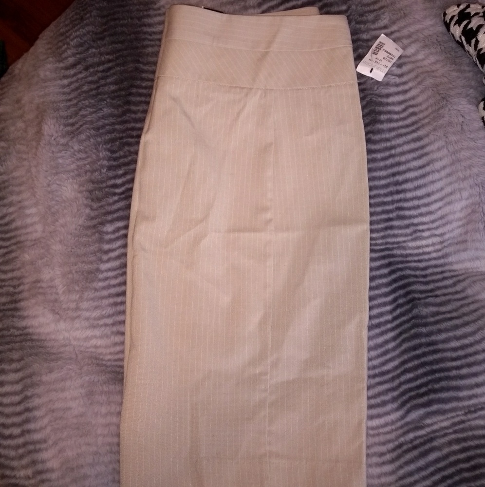 Khaki pinstripes pencil skirt. Never worn.